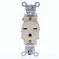 Leviton Ivory Commercial Grade Straight Blade Single Outlet Receptacle NEMA 6-15R 15A 250V Bulk 5089-I