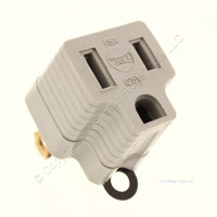 Eagle Gray 3-Prong Plug Outlet Cord Adapter Grounding Polarized 15A 125V Bulk 419GY