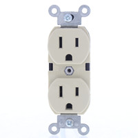 Leviton Ivory COMMERCIAL Straight Blade Duplex Receptacle Pigtail Leads NEMA 5-20R 15A 5-15R Bulk 5040-I