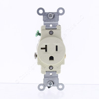 Leviton Almond SCRATCHED Commercial Grade Straight Blade Single Outlet Receptacle NEMA 5-20R 20A 125V 5801-A
