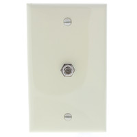 New Leviton Almond Coaxial Cable 1-Gang Wall Plate Video Jack F-Type Cover 80781-A