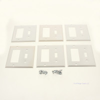 6 Amerelle SCRATCHED FADED White Steel 2-Gang Toggle/Rocker Wallplates C970TRWVP