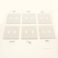 6 Amerelle SCRATCHED FADED 2-Gang Smooth White Steel Toggle Wallplates C970TTWVP