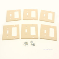 6 Amerelle Ivory Standard Steel 2-Gang Toggle/Decora Cover Wallplates C971TTIVVP