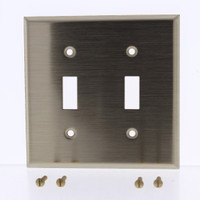 Creative Accents 2-Gang Switch Cover Wallplate Switchplate Antique Brass Finish