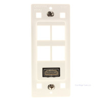 New Cheetah White 4-Port Wallplate Decorator Insert with HDMI Port Bulk 5180-W