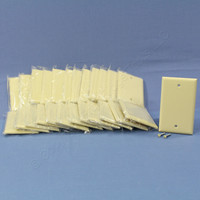 25 Cooper Ivory Thermoset Standard 1-Gang Blank Cover Box Mounted Wallplates 2129V