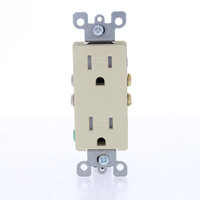 Leviton Ivory SCRATCHED Damaged Tamper Resistant Duplex Receptacle Outlet Straight Blade Residential 5-15R 15A T5325-I