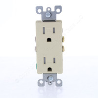Leviton Ivory SCRATCHED Damaged Tamper Resistant Duplex Receptacle Outlet Straight Blade Residential 5-15R 15A T5325-I