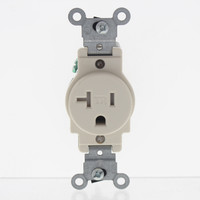 Leviton Light Almond TAMPER RESISTANT Commercial Straight Blade Single Outlet Receptacle 5-20R 20A 125V Bulk T5020-T