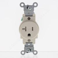 Leviton Light Almond TAMPER RESISTANT Commercial Straight Blade Single Outlet Receptacle 5-20R 20A 125V Bulk T5020-T