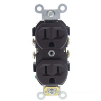 Leviton Brown SCRATCHED Damaged Outlet Duplex Receptacle Straight Blade Commercial Grade NEMA 5-15R 15A 125V Bulk CR15