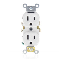 Leviton White Scratched Damaged COMMERCIAL Grade Duplex Receptacle Outlet Straight Blade NEMA 5-15R 15A Bulk BR15-W