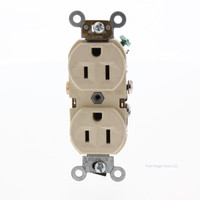 Leviton Ivory Scratched Damaged COMMERCIAL Grade Duplex Receptacle Outlet Straight Blade Clamp NEMA 5-15R 15A BR15-I