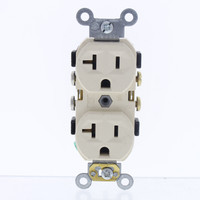 Leviton Almond Scratched Damaged COMMERCIAL Grade Outlet Duplex Receptacle Straight Blade 20A NEMA 5-20 Bulk CR20-A