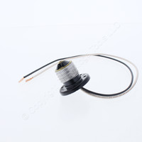Leviton Black Phenolic Flanged Adapter Mogul Male E26 Medium Base 18ga Wire Leads 660W 250V #165