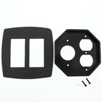 New Intermatic 2-Gang Waterproof Duplex/Round Receptacle 1-3/8" Dia Outlet Insert Plate WP206