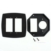Intermatic Two Gang Combination 1-5/8" Diameter Round GFCI Receptacle Outlet Insert Plate WP211