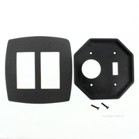 New Intermatic 2-Gang Waterproof Duplex/Round Receptacle 1-3/8" Dia Outlet Insert Plate WP209