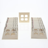 20 Cooper Almond Mid-Size 2Gang UNBREAKABLE Duplex Receptacle Wallplate Covers PJ82A