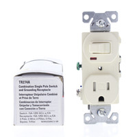 Cooper Almond Tamper Resistant Toggle Light Switch Outlet Receptacle 15A TR274A