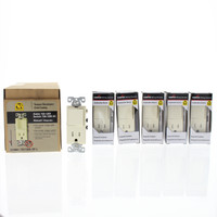 6 Cooper Almond TAMPER RESISTANT Single Pole Decorator Rocker Light Switch Receptacle Outlets NEMA 5-15R 15A TR7730A