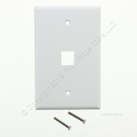 Eaton White Mid Size Flush 110 Style 1-Port Thermoplastic Wallplate 5510W-MSP
