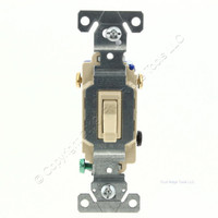 Eaton Wiring Ivory Quiet Toggle Wall Light Switch 3-WAY 15A 120V Bulk 1303-7V