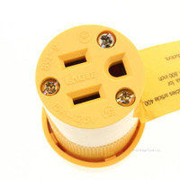 Eagle Nylon Yellow Straight Blade High Visibility Connector NEMA 5-15R 15A 125V 3487
