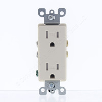 Leviton Light Almond TAMPER RESISTANT Decora Receptacle Outlet Straight Blade Residential NEMA 5-15R 15A 125V T5325-T