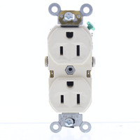 Leviton Almond Scratched Damaged COMMERCIAL Grade Duplex Receptacle Outlet Straight Blade NEMA 5-15R 15A Bulk BR15-A