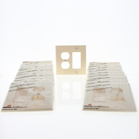 20 Cooper Almond UNBREAKABLE Midsize 2-Gang Outlet Decorator Switch GFCI Wallplates PJ826A