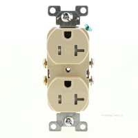 Cooper Ivory Tamper Resistant Grounding Side Wired Duplex Receptacle 20A 125V NEMA 5-20R 2-Pole 3-Wire TR370V