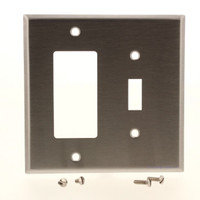 Eagle MAGNETIC 2-Gang Stainless Steel Mid-Size Switch Decorator Outlet Wallplate 97937