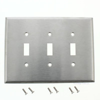 Eagle Three Gang Stainless Steel Toggle Switch Wallplate Cover 6.5"W x 4.5"H 97873