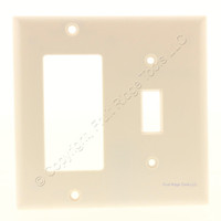 Pass Seymour Light Almond GFCI Decorator Receptacle Outlet and Toggle Switch Thermoset Plastic Cover Wallplate SP126-LA
