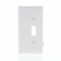 Cooper White Thermoplastic Toggle Midsize Single Gang Snap Together END Sectional Wallplate Cover STE1W
