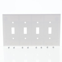 Cooper Lt White Standard Grade Mid-Size 4G Toggle Switch Cover Wallplate 2054W