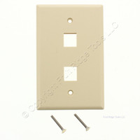 Eaton Ivory Mid Size Flush 110 Style 2-Port Modular Keystone Wallplate 5520V-MSP