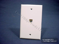 New Leviton White 4-Wire Phone Jack Wallplate RJ11 Modular Telephone C0249-W Bag