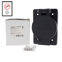 Cooper Black Industrial Grade Grounding Back Wire Watertight Locking Receptacle L7-30R 30A 277V 2-Pole 3-Wire L730RWBK