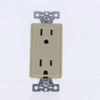 Cooper Ivory Commercial Grade Decorator Straight Blade Receptacle NEMA 5-15R 2-Pole 3-Wire 15A 125V B&S Bulk DECB15I