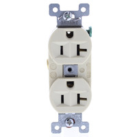 Bryant OLDSTYLE Ivory Heavy Duty Receptacle Duplex Outlet Straight Blade NEMA 5-20R 20A 125V 5352I