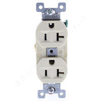 Bryant OLDSTYLE Ivory Heavy Duty Receptacle Duplex Outlet Straight Blade NEMA 5-20R 20A 125V 5352I