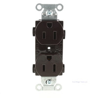Bryant Brown Straight Blade Outlet Duplex Receptacle 5-15R 15A 125V Bulk CBRS15LA