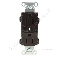 New Hubbell Bryant Brown COMMERCIAL Grade Straight Blade Outlet Duplex Receptacle NEMA 5-15R 15A Bulk CBR15