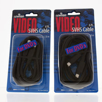 2 Leviton 6 Ft S-Video 4-Pin Cord Cables Super VHS SVHS Male To Male 75-Ohm C5853-6