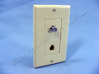 Leviton 1-Gang Ivory Decora Telephone Video Jack Wall Plate Type 625D 40959-ID