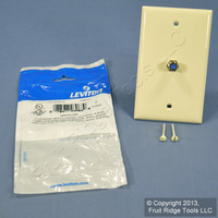 Leviton Almond Coax Cable Wall Plate Video Jack F-Type with BLUE CENTER 80781-A