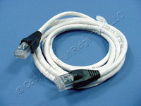 Leviton White Cat 5e 5 Ft Ethernet LAN Patch Cord Network Cable Booted Cat5e 5G455-5W